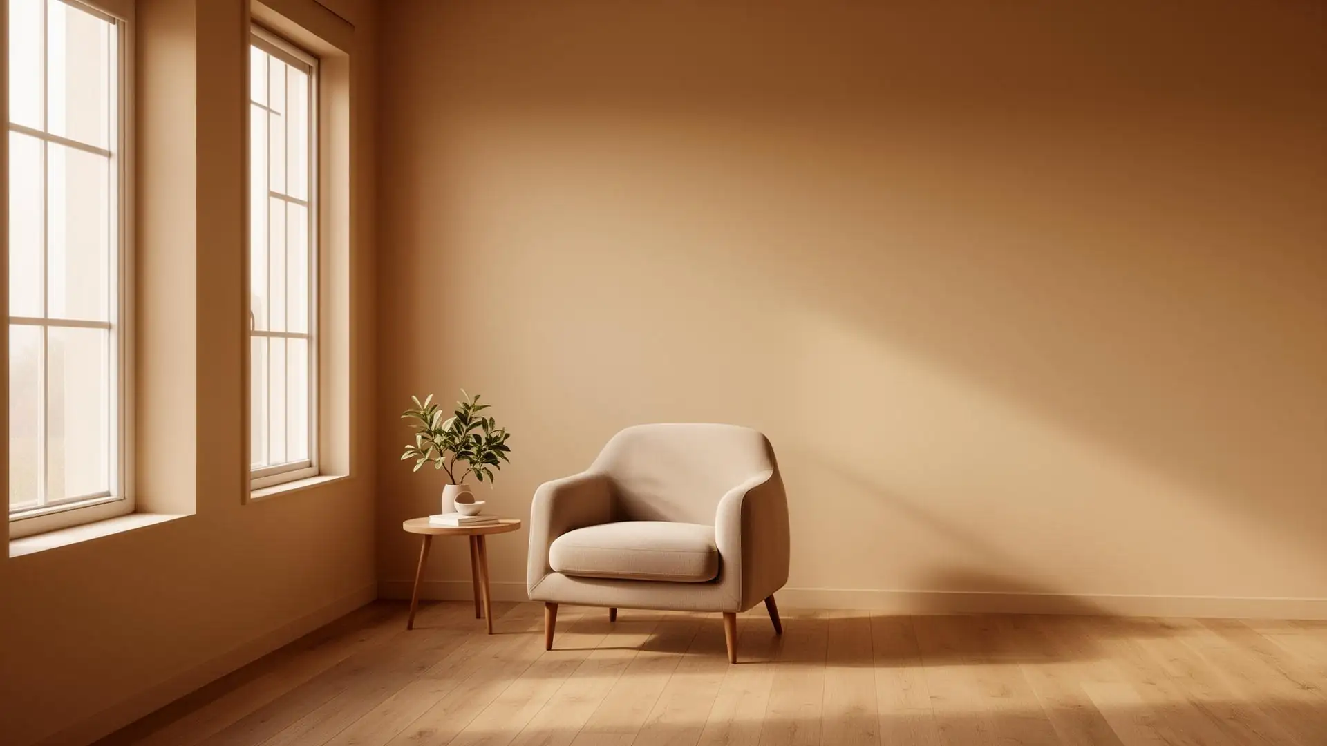 A calm, furnished therapy room with seating for a counselling session